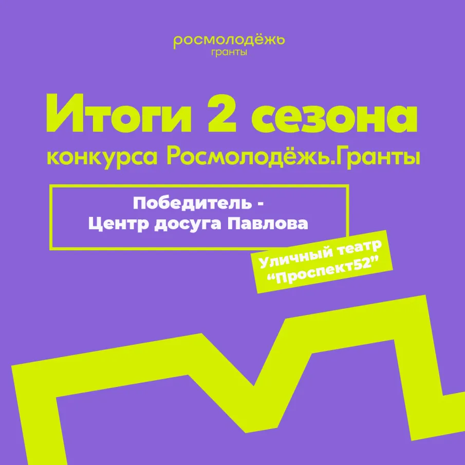 Команда Центра досуга Павлова вошла в число победителей конкурса «Росмолодежь. Гранты. 2 сезон» с проектом «Уличный театр «Проеспект52».
